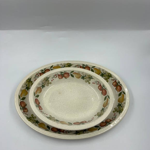 Wedgewood Quince Pattern Fruit Serving Platter Dishes 2 Pieces Made In England - Picture 2 of 9